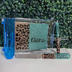 Personalized Teal Pharmacy Tech Counting Tray, Glitter Pen or Spatula – Essential Tools for Pharmacy Technicians & Students – Perfect Gift