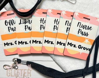 Classroom Hall Passes | Hall Pass Set | School Theme Hall Pass | Retro Passes | Teacher Must Haves | Classroom Accessories | Cute Hall Pass