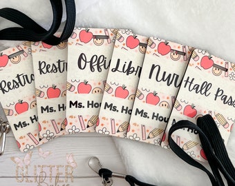 Classroom Hall Passes | Hall Pass Set | School Theme Hall Pass | Retro Passes | Teacher Must Haves | Classroom Accessories | Cute Hall Pass