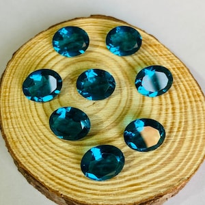 10 Pieces London BLUE TOPAZ faceted Oval Cut Gemstone, AAA+ Quality Wholesale Gemstone Calibrated Loose Gemstone For Jewelry All Size.