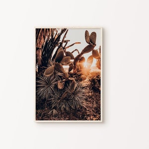 Sonnenuntergang Kaktus in der Wüste DIGITAL Print, Kaktus große Wandkunst, Boho Natur Poster, Saguaro botanischer Druck, Wüste druckbare Wandkunst