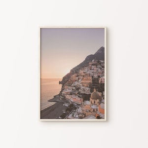 Sunset Amalfi Coast Print, Mediterranean Wall Art, Positano Wall Art, DIGITAL Capri Photography Print, Italian Beach Poster, Italian Riviera