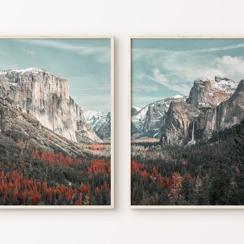 Yosemite Wall Art Set of 3 Large National Park Poster Etsy