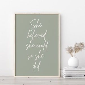 Sage Green Print, Girl Power Print, Female Empowerment Printable Art, Minimalist Wall Art, Entrepreneur Quote Art Sage Green Aesthetic Decor