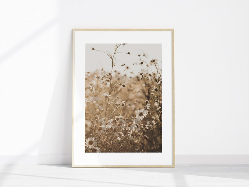 Neutral Wildflower Printable Set of 2 Prints Boho Wildflower - Etsy