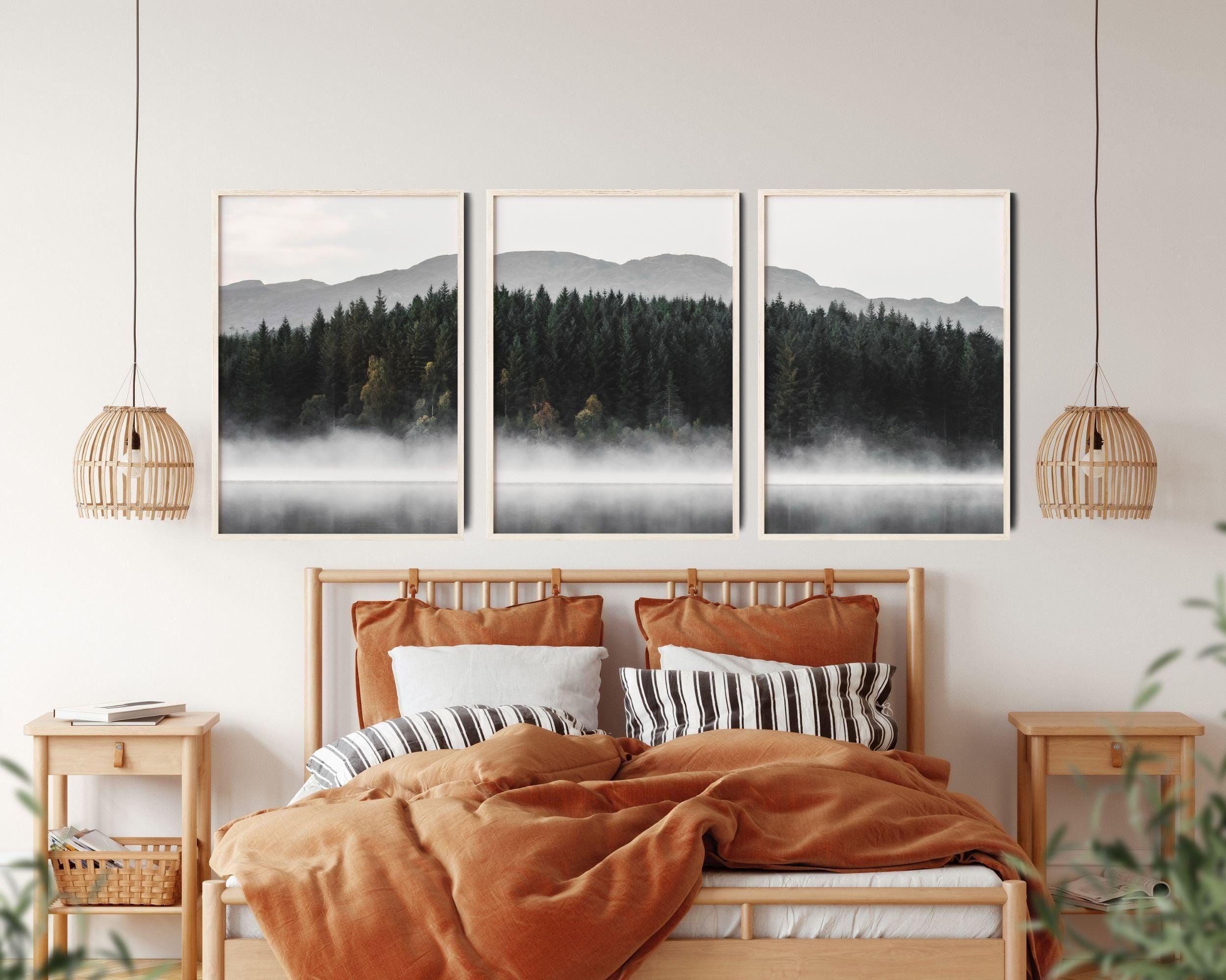 Foggy Forest Set of 3 Prints DIGITAL, Winter Mountain Landscape Poster ...