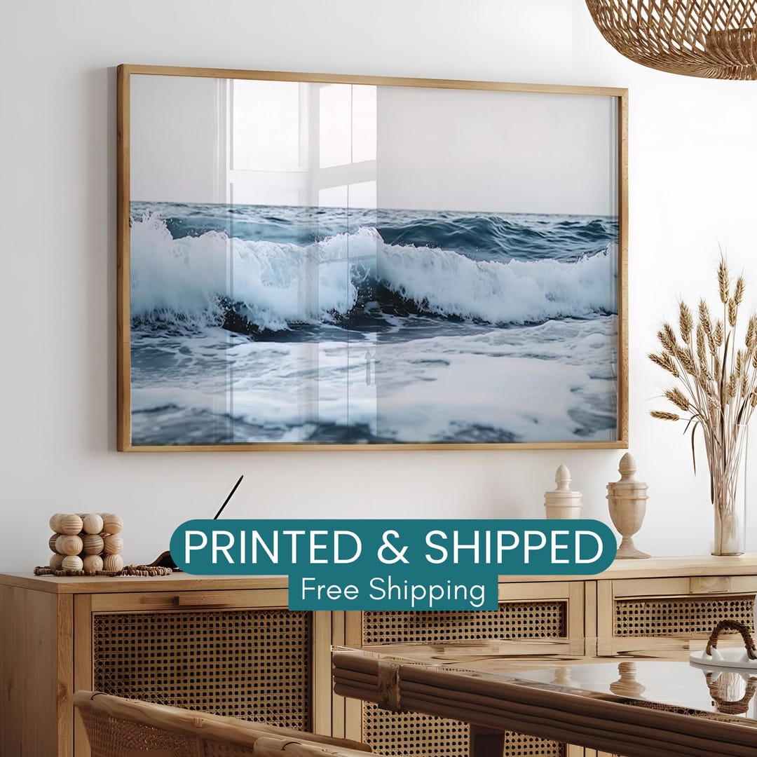 Coastal Wall Art, Ocean Waves Photography Print, Seascape Poster, Boho ...