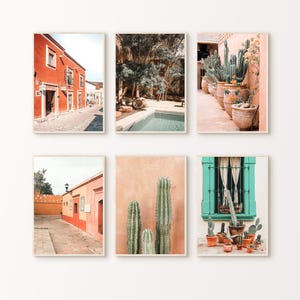 Printable Set of 6 Mexico Photography, Mexico 6 Pieces Large Wall Art, Cactus Desert Prints, Mexico Gallery Wall Set, Mexican Home Decor