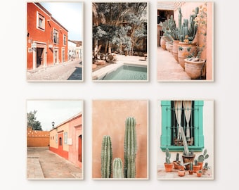 Printable Set of 6 Mexico Photography, Mexico 6 Pieces Large Wall Art, Cactus Desert Prints, Mexico Gallery Wall Set, Mexican Home Decor