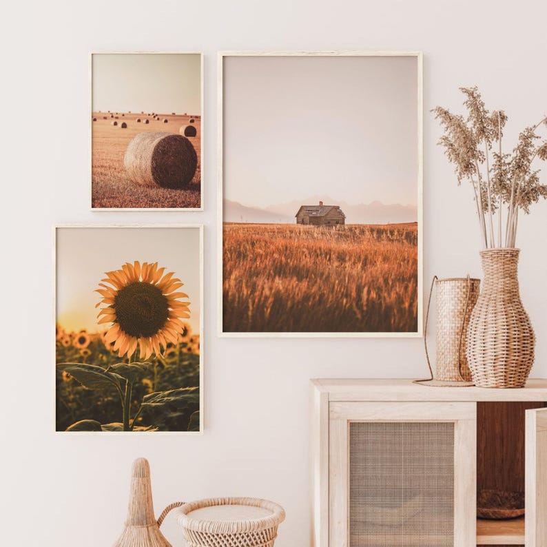 Farmhouse Print Set of 3 Pieces Wall Art, Nature Photography Printable ...