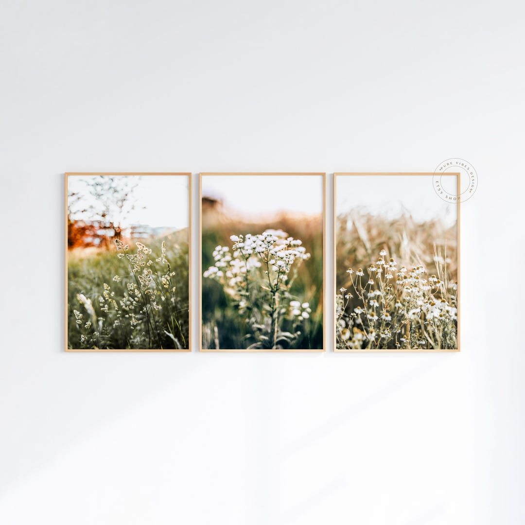 Printable Wildflowers Set of 3 Photography: Nature Landscape Wall Art ...