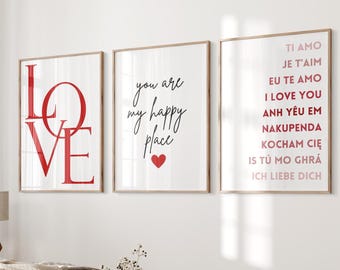 Valentine's Day Printable Wall Art, Romantic Art For Valentine, Valentine's Day Home Decor, Love Wall Art, Instant Download