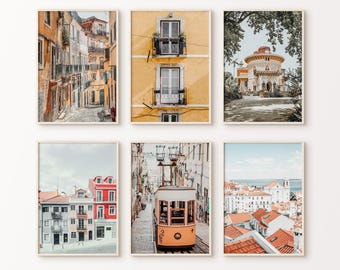 Portugal Printable 6 Pieces Wall Art, Mediterranean Prints, Lisbon Gallery Wall Set, Portugal Set of 6 Photography, Europe Travel Poster Set