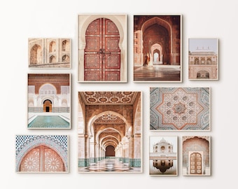 Printable India Gallery Wall Set, Taj Mahal Print, India City Set of 6 Photography, Boho India 6 Pieces Large Wall Art, Architecture Prints