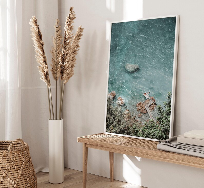 Amalfiküste Fotografie, Küsten Fotografie, Strand Poster, Positano Wandbild, Mediterrane Landschaft Fotografie, Poster zum ausdrucken Bild 3