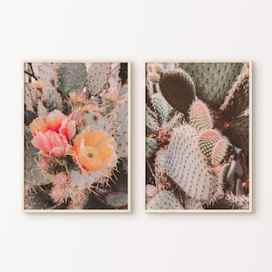 Prickly Pear Cactus Set of 2 Prints, Cactus Poster 2 Pieces Wall Art, Cactus Printable Poster, Succulent Large Wall Art, Cactus Photography