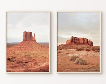 Ensemble désert de deux estampes, 2 pièces d'art mural désert de l'Arizona, impression d'art bohème désert, ensemble mural galerie nature, affiche imprimable, grande oeuvre d'art murale