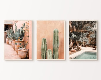 Printable Set of 3 Mexico Photography, Mexico 3 Pieces Large Wall Art, Cactus Desert Prints, Mexico Gallery Wall Set, Mexican Home Decor