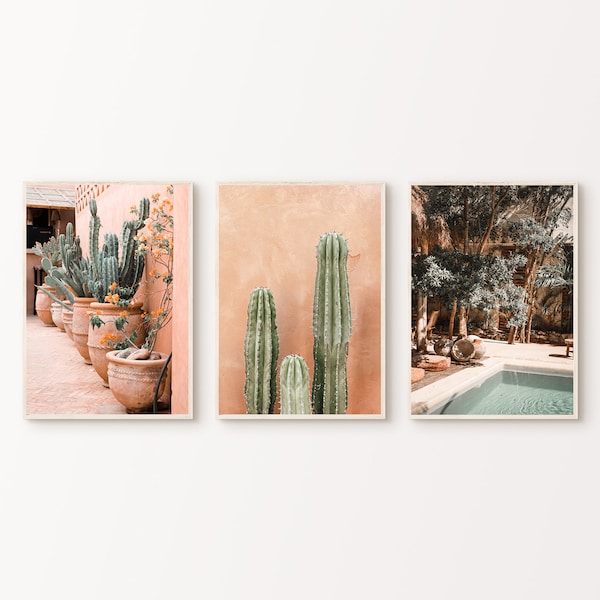 Printable Set of 3 Mexico Photography, Mexico 3 Pieces Large Wall Art, Cactus Desert Prints, Mexico Gallery Wall Set, Mexican Home Decor