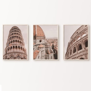 Italy DIGITAL Prints, Italy Print Set of 3, Rome Wall Art, Italy Architecture Print, Florence Photography Print, Europe Travel Poster Set