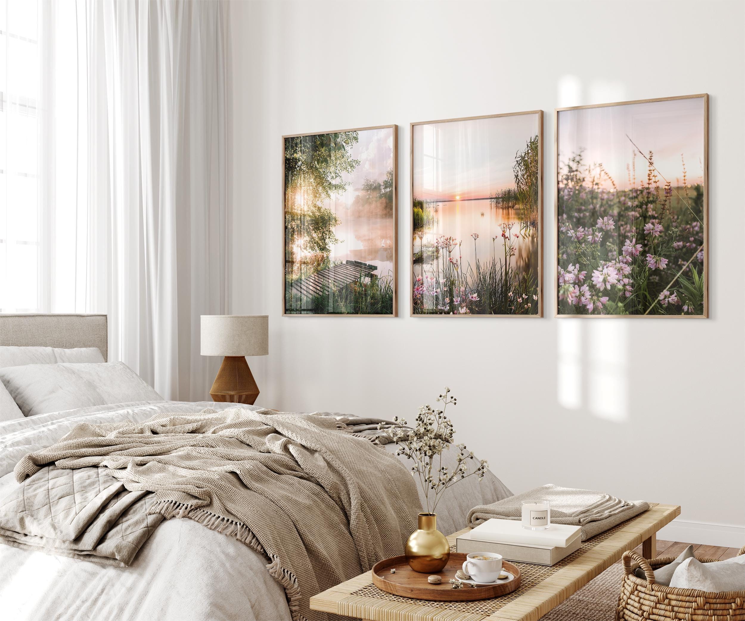 Nature Set of 3 Photography, Printable Wildflowers 3 Pieces Wall Art ...