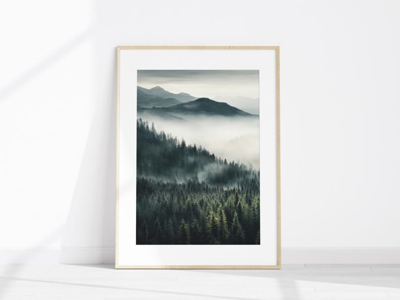 Mountain Set of 2 Prints, Printable Nature Landscape 2 Pieces Wall Art ...