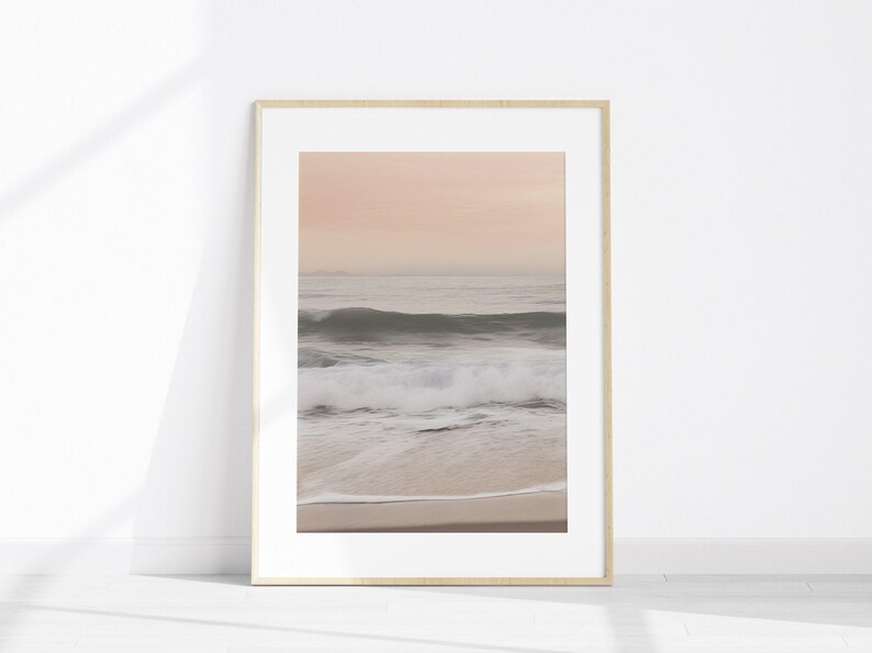 Ocean Waves 3 Pieces Wall Art, Printable Neutral Seascape Set of 3 ...