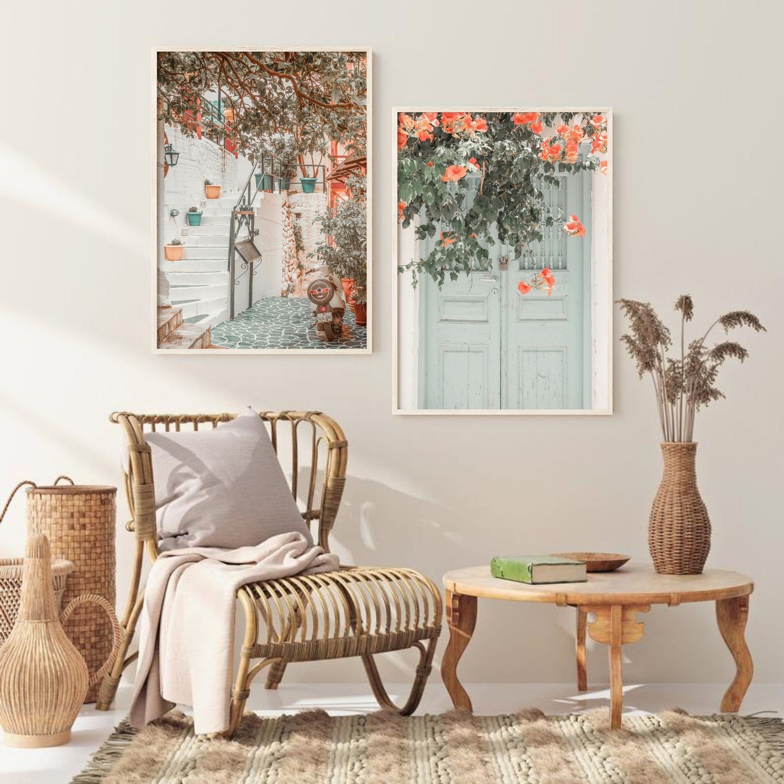 Set of 2 Mediterranean Wall Art Greece Set of 2 Prints Boho Etsy