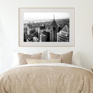 Philadelphia Skyline Printable Black and White Photography, Buildings