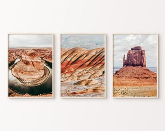 Printable National Park Set of 3 Photography, Desert Gallery Wall, Arizona Print, Desert 3 Pieces Wall art, Southwest Large Wall Art