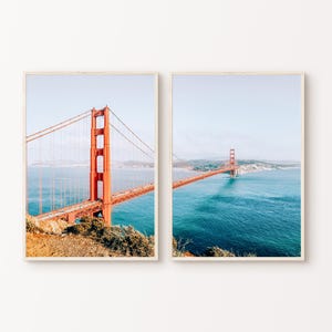 Printable San Francisco Set of 2 Split Photography, Golden Gate Bridge Poster, San Francisco 2 Pieces Wall Art, California Large Wall Art