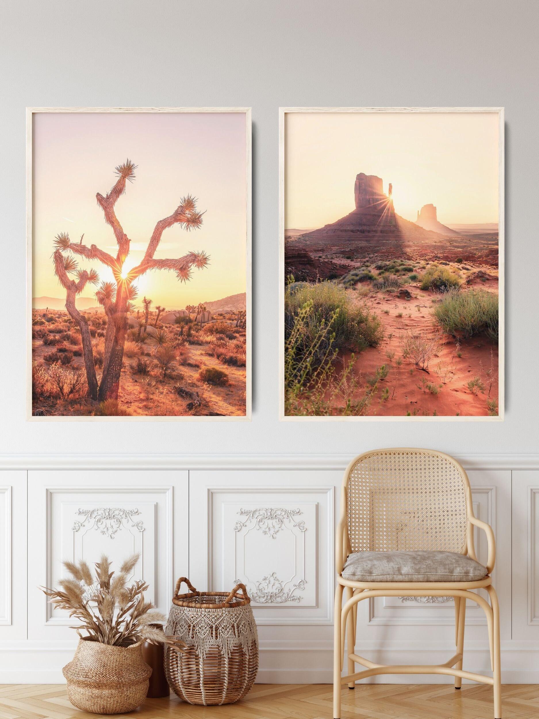 Joshua Tree Print, Blush Pink 2 Pieces Wall Art, Arizona Desert Art ...