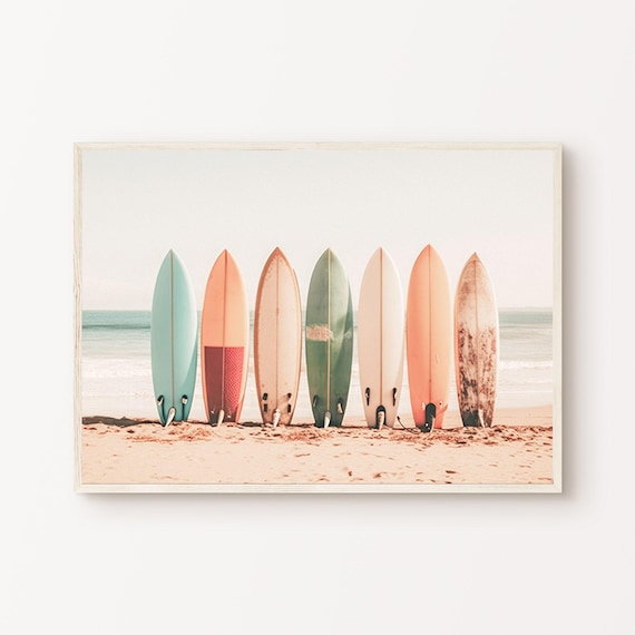 Printable Pastel Beach Photography, Horizontal Coastal Large Wall