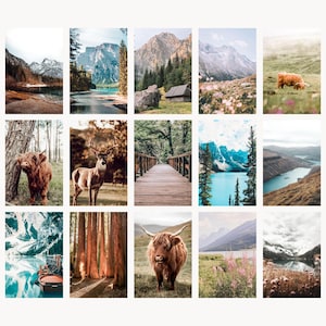 Nature Prints Bundle, Printable Farmhouse Gallery Wall Art, 100 Prints, Landscape Photography, Mountain Cottage Decor, Forest Nature Poster image 8