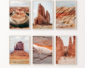 Desert Set of 6 Printable Photography, National Park Gallery Wall, Arizona Print, Desert 6 Pieces Wall art, Southwest Large Wall Art