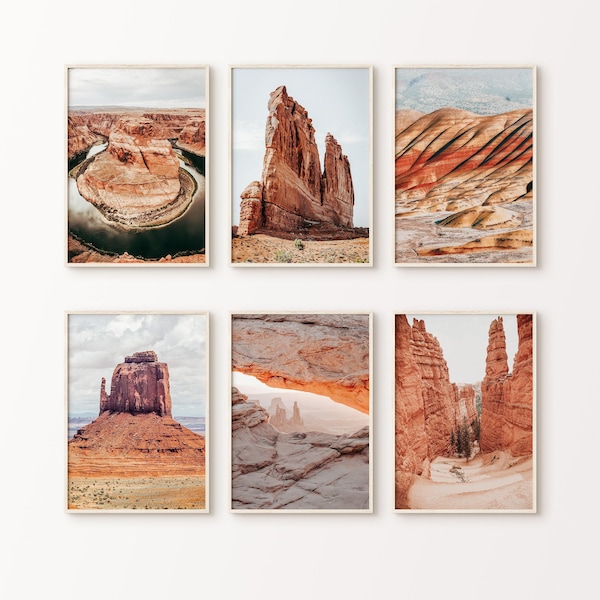 Desert Set of 6 Printable Photography, National Park Gallery Wall, Arizona Print, Desert 6 Pieces Wall art, Southwest Large Wall Art