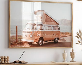 Retrò Van Prints, Surf Van DIGITAL Poster, Beach Cottage Decor, Vintage Van Wall Art, Large Wall Art, Boho Bus Photography, Coastal Wall Art