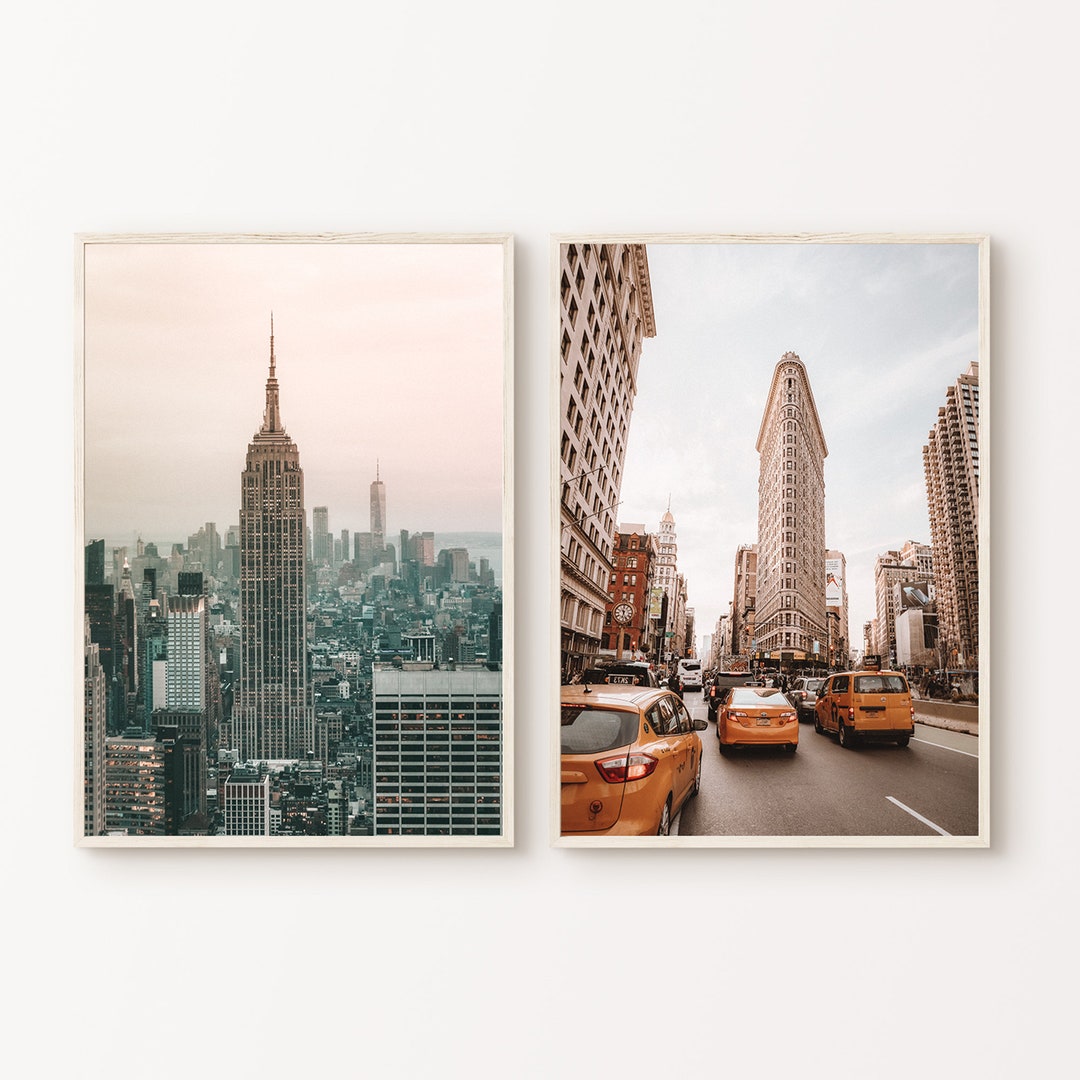 Printable Set of 2 New York City Photography, Nyc Skyline 2 Pieces Wall ...