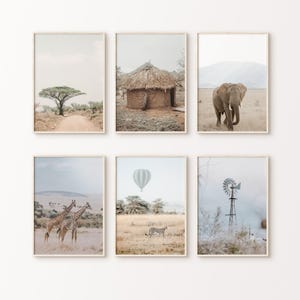 Africa Set of 6 Printable Photography, South Africa 6 Large Wall Art, Nature Landscape Photography, Boho Travel Print, Wild Animal Poster