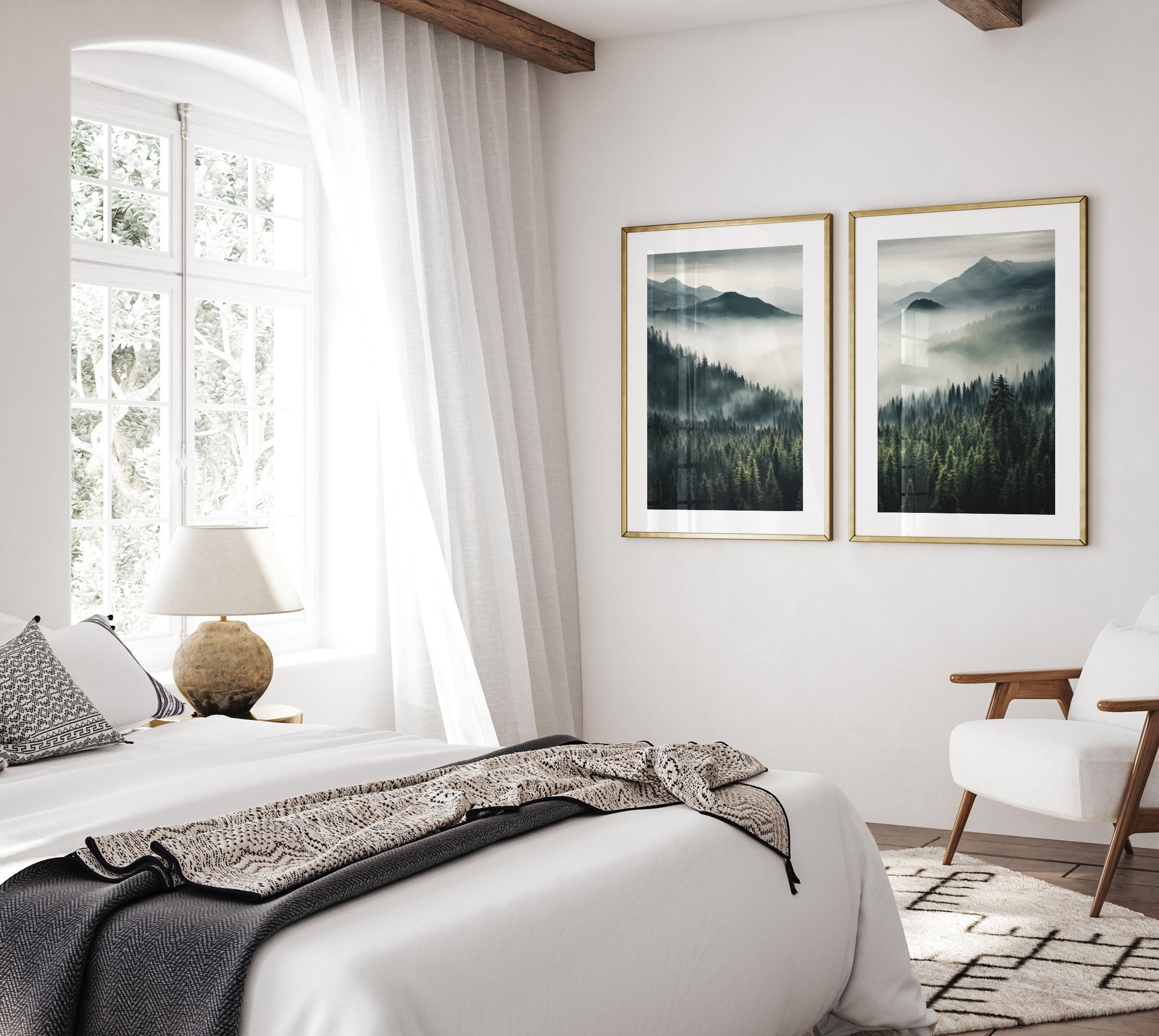 Mountain Set of 2 Prints, Printable Nature Landscape 2 Pieces Wall Art ...
