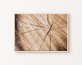 Tree Ring Prints, Printable Tree Ring Horizontal Photography, Rustic Farmhouse Wall Decor, Nature Large Wall Art, Cottage Decor