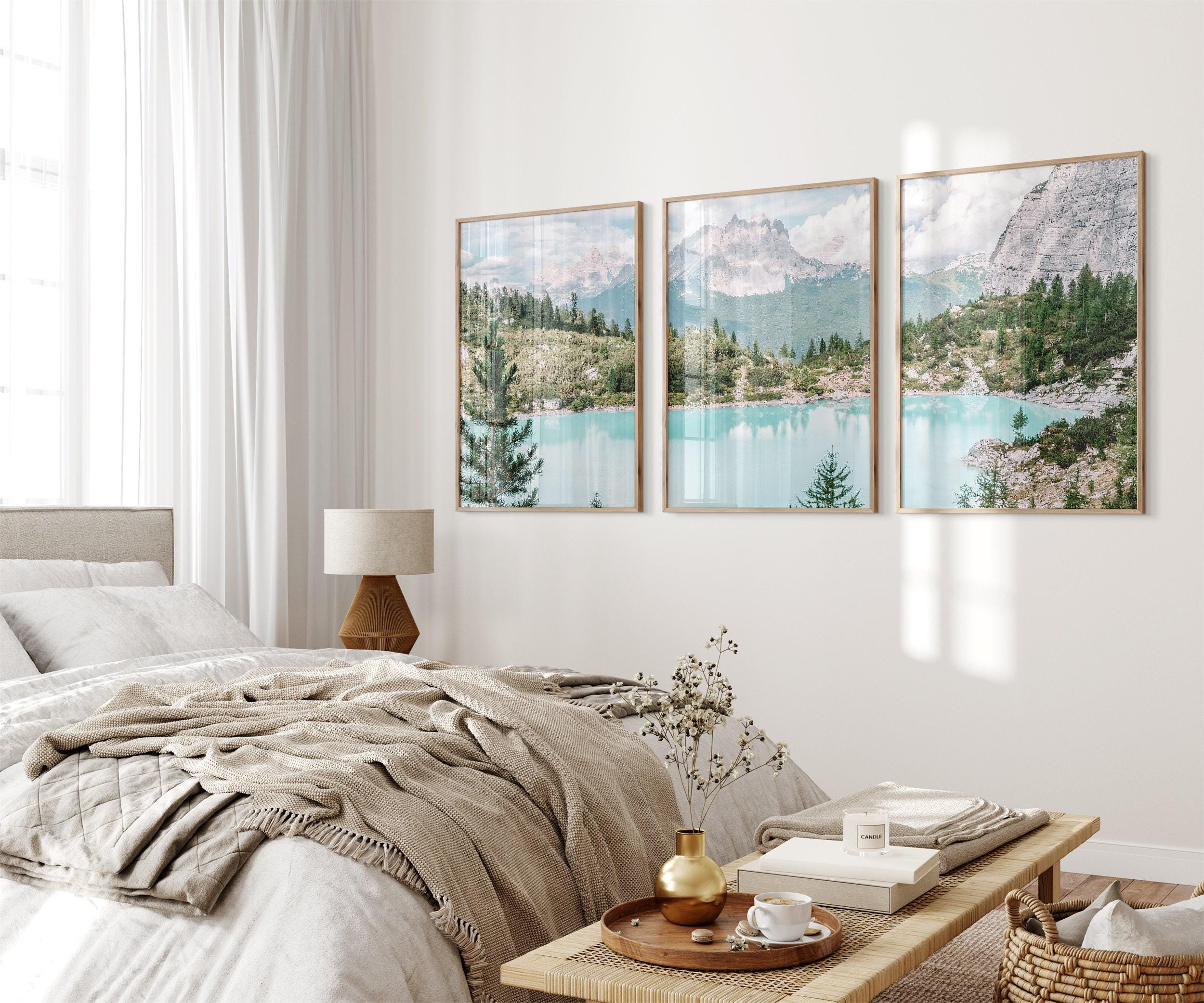 Mountain Lake Printable Set of 3 Prints, Mountain Forest Landscape ...