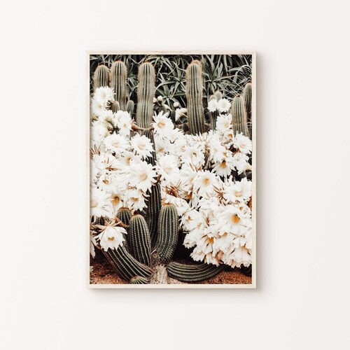 Cactus Wall Art Boho Wall Decor Desert Print Saguaro Cactus Etsy