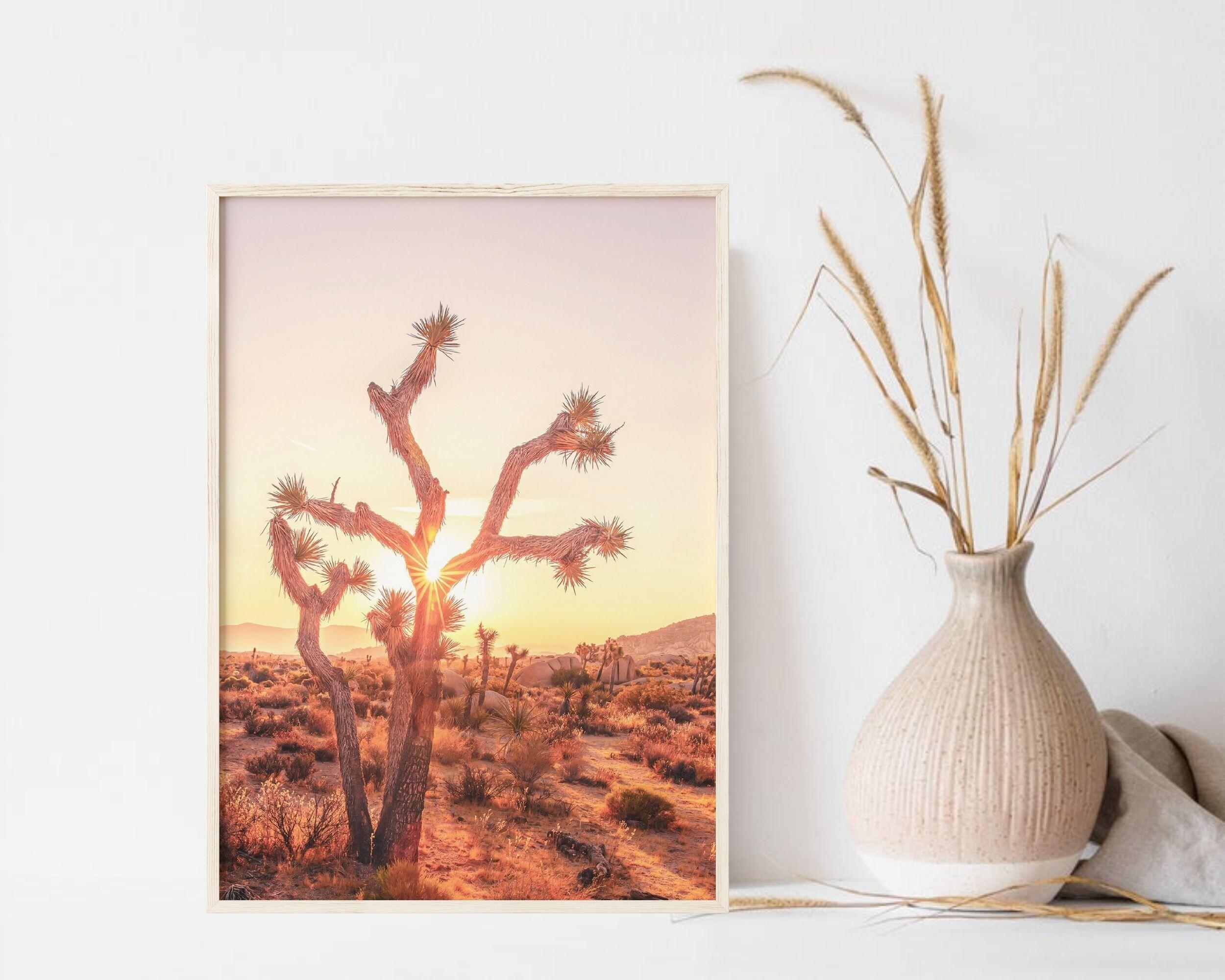 Joshua Tree Print, Blush Pink 2 Pieces Wall Art, Arizona Desert Art ...