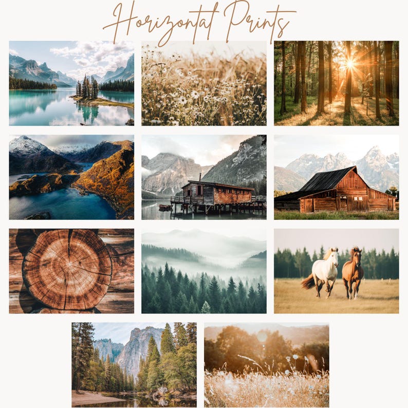 Nature Prints Bundle, Printable Farmhouse Gallery Wall Art, 100 Prints, Landscape Photography, Mountain Cottage Decor, Forest Nature Poster image 5