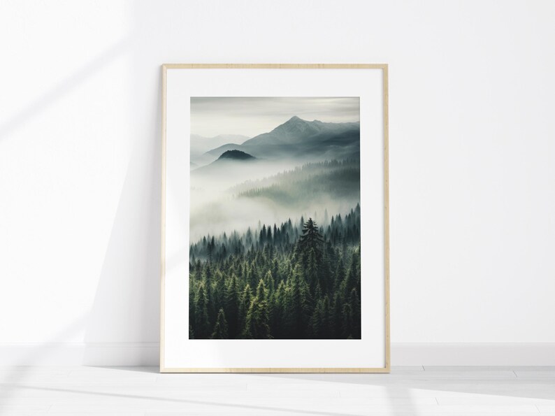 Mountain Set of 2 Prints, Printable Nature Landscape 2 Pieces Wall Art ...