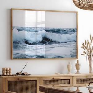 Art mural côtier, impression imprimable vagues de l'océan, photographie côtière, affiche paysage marin, décoration de chalet de plage bohème, art océan, téléchargement numérique
