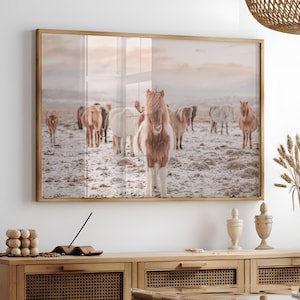 Wild Horses Photography Landscape Print, Wild Horses Wall Art, Rustic Farmhouse Wall Art, Printable Horses Poster, Western Large Wall Art