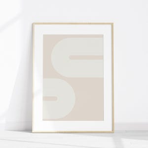 Set of 2 Neutral Boho Prints, Printable Mid-Century Modern 2 Pieces Wall Art, Beige Wall Prints, Abstract Boho Wall Decor, Digital Download image 8