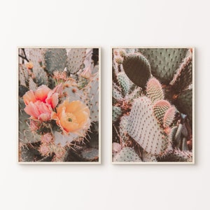 Prickly Pear Cactus Set of 2 Prints, Cactus Poster 2 Pieces Wall Art, Cactus Printable Poster, Succulent Large Wall Art, Cactus Photography